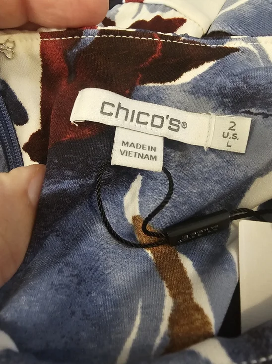 Multi-Coloured Chico's Women's Sleeveless Shirred Neck Maxi Dress - Picture 6 of 12